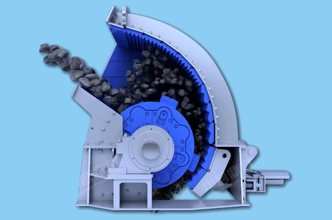 重型錘式反擊破碎機工作原（yuán）理.gif