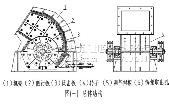 重型錘式破碎機結構原理圖