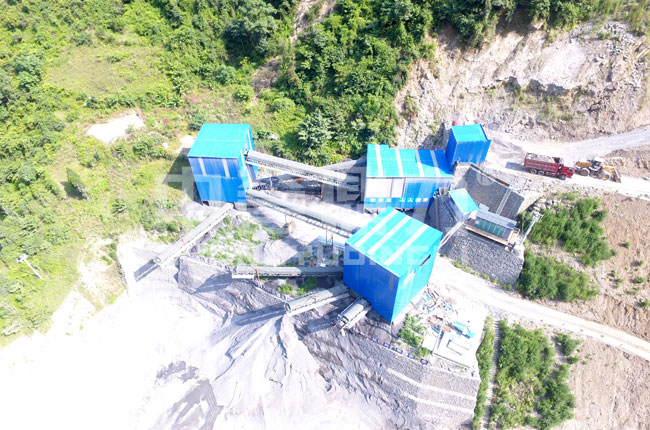 陕西（xī）安康市坤石建材时产600-700吨碎石生产线